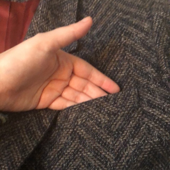 Vintage Harvé Benard Plus Size Brown and Gray Herringbone Wool Blazer - Picture 7 of 14